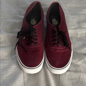 Vans Men's Burgundy Canvas Sneakers Size 12